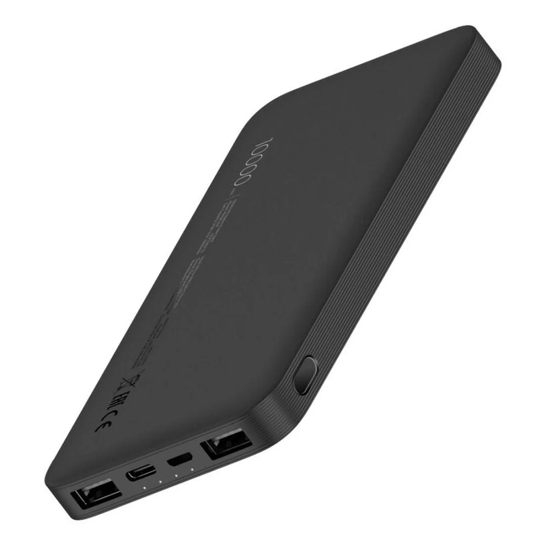 پاوربانک شیائومی Redmi PB100LZM ظرفیت 10000 میلی‌ آمپر ساعت رنگ مشکی از نمای سمت راست