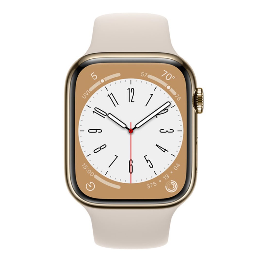 ساعت هوشمند اپل Series 8 Aluminum رنگ طلایی تصویر دوم