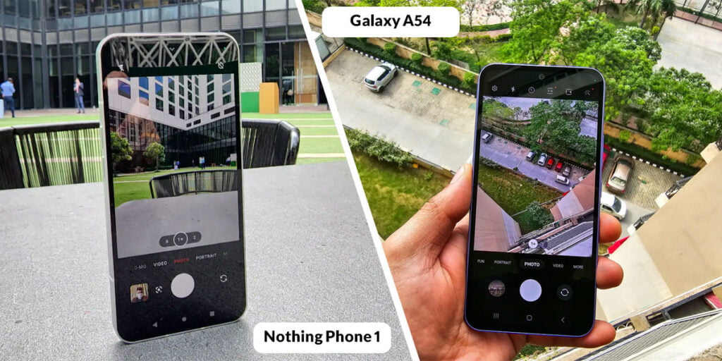 مقایسه دوربین گوشی ناتینگ فون ۱ با Galaxy A54