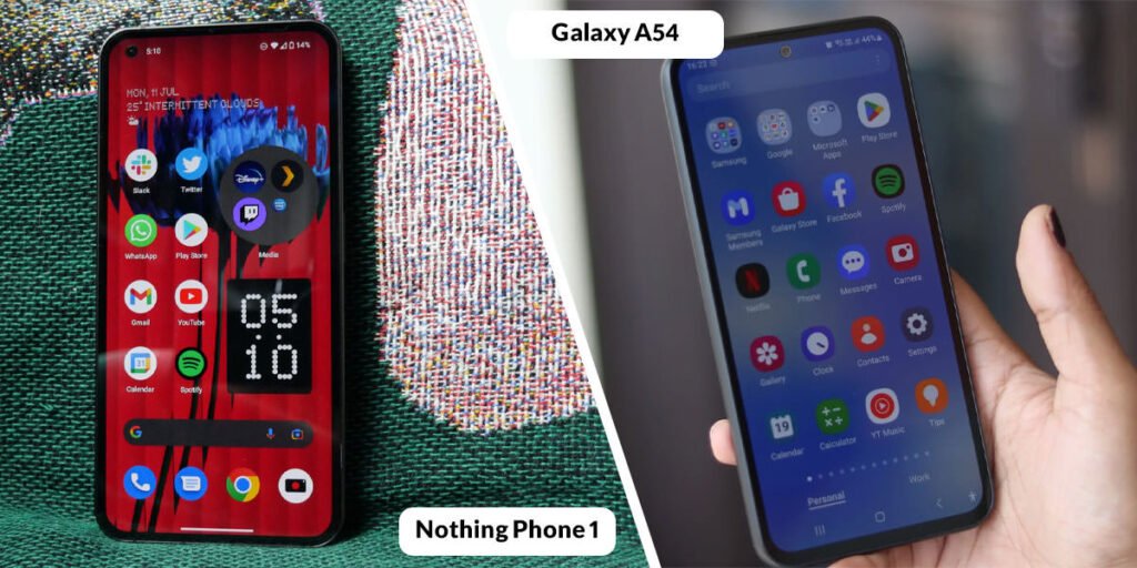 مقایسه نرم افزار Samsung Galaxy A54 با Nothing Phone 1