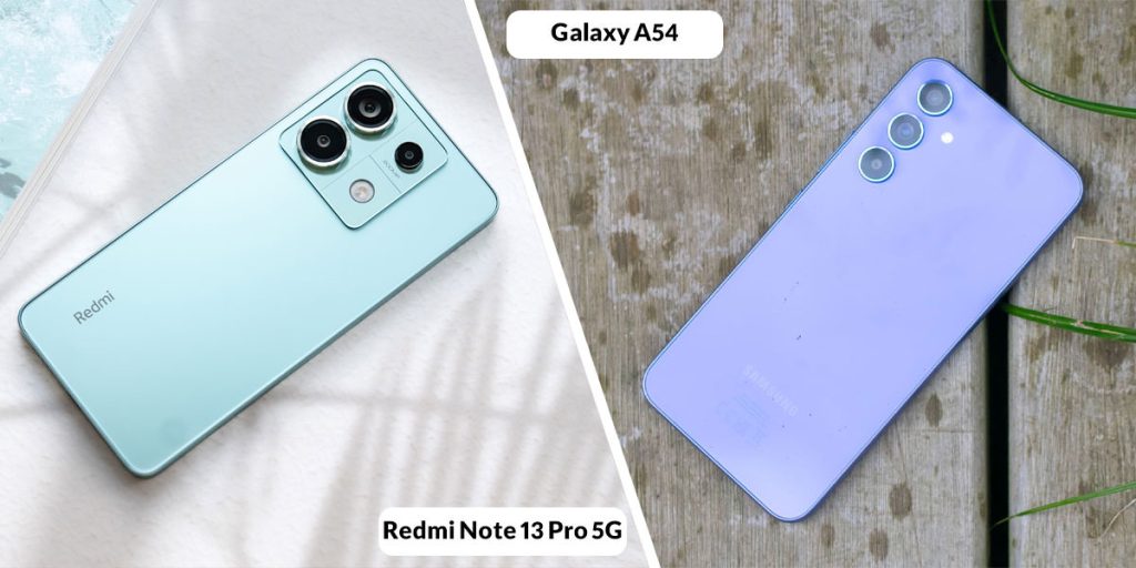 مقایسه طراحی گوشی Galaxy A54 با Redmi Note 13 Pro
