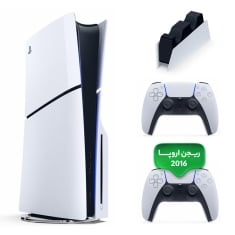 کنسول بازی سونی PlayStation 5 Slim ظرفیت یک ترابایت ریجن ۲۰۱۶ اروپا | به همراه دسته اضافه + پایه شارژر