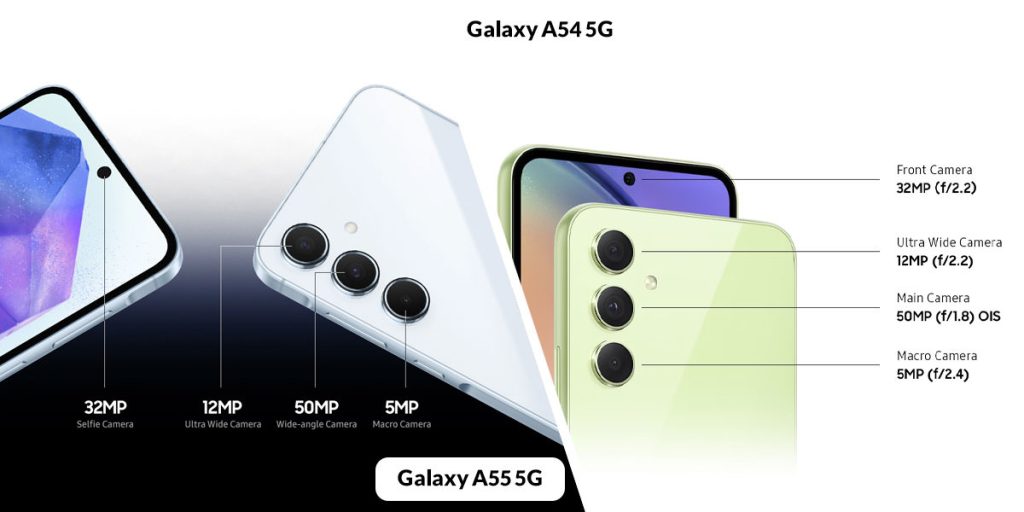 مقایسه Galaxy A55 با Galaxy A54 از نظر دوربین