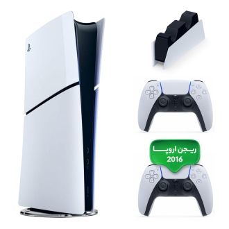 کنسول بازی سونی PlayStation 5 Slim Digital ظرفیت یک ترابایت ریجن ۲۰۱۶ اروپا | به همراه دسته اضافه + پایه شارژر