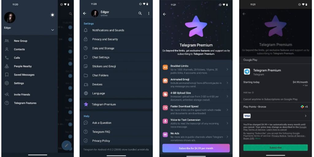 خرید اشتراک تلگرام پریمیوم در اندروید