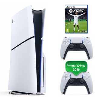 کنسول بازی سونی PlayStation 5 Slim ظرفیت یک ترابایت ریجن ۲۰۱۶ اروپا | به همراه دسته اضافه + بازی EA Sports FC 25