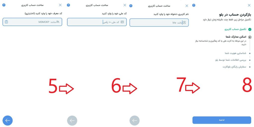 راهنمای افتتاح حساب بلوبانک تصویر دوم