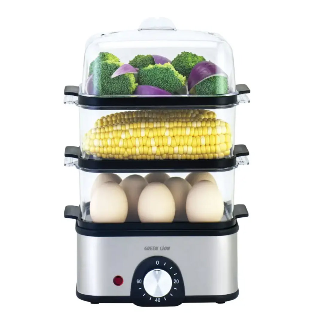 بخارپز و تخم مرغ پز سه طبقه گرین لاین Egg Cooker | Vegetable Steamer