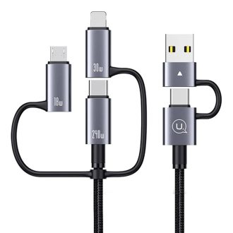 کابل USB Type-C و USB Type-A به microUSB، لایتنیگ و USB Type-C یوسمز SJ737 طول ۱٫۲ متر