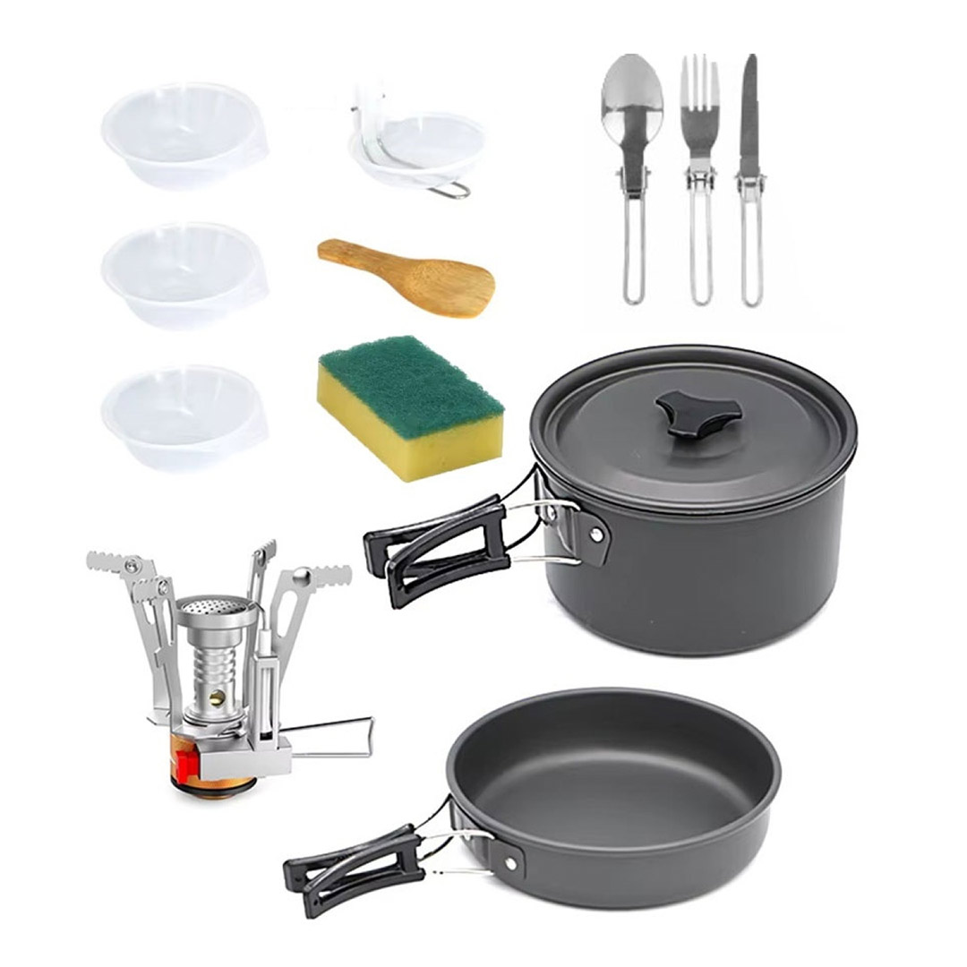 ظروف آشپزی و گاز کمپینگ گرین لاین 10in1 Camping Cookware تصویر دوم