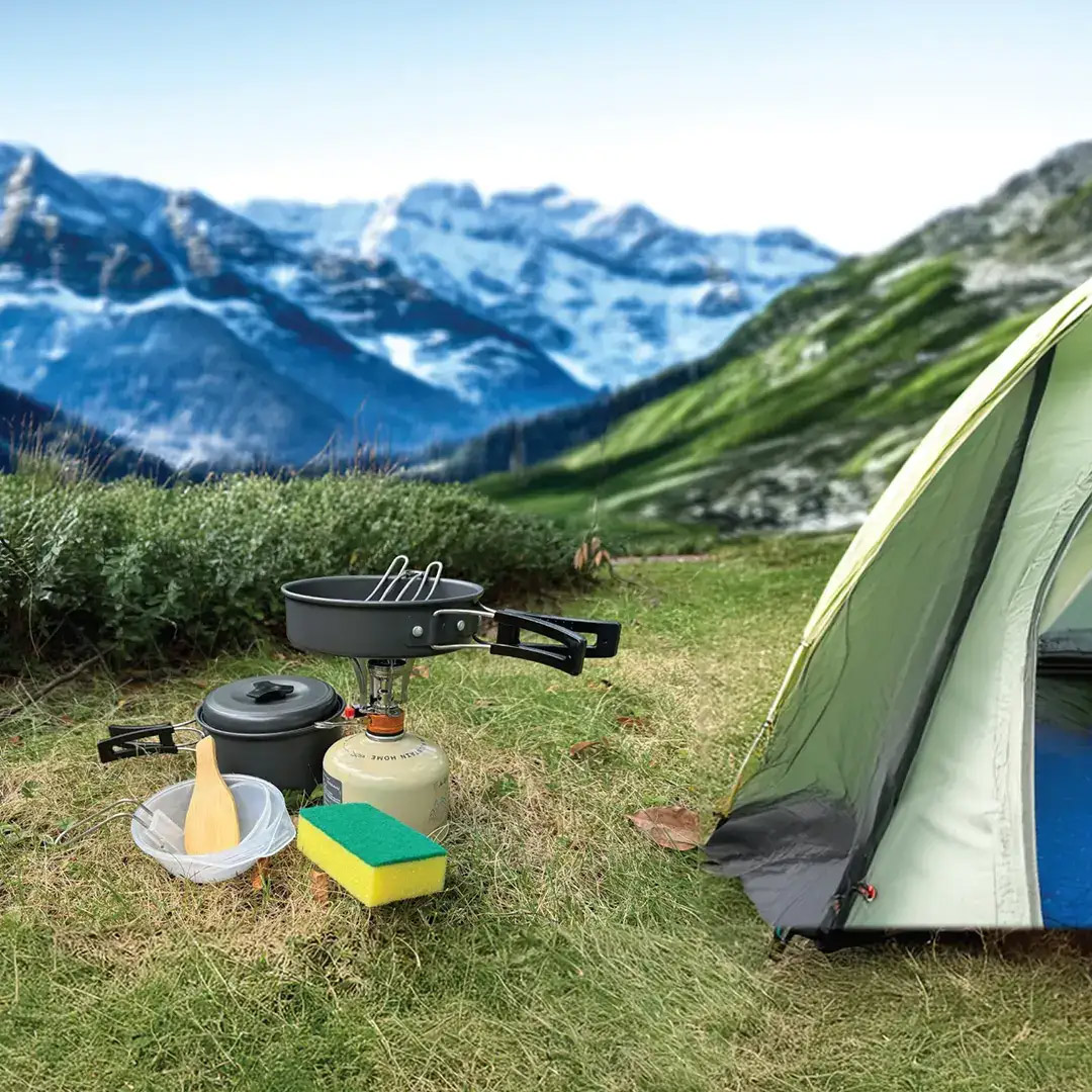ظروف آشپزی و گاز کمپینگ گرین لاین 10in1 Camping Cookware تصویر اول