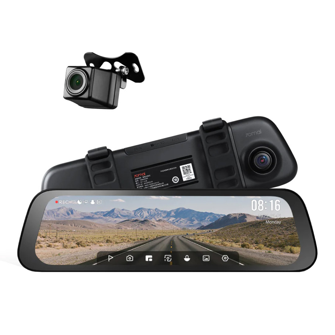 آینه هوشمند خودرو شیائومی 70mai Rearview Dash Cam S500 به همراه دوربین تصویر دوم
