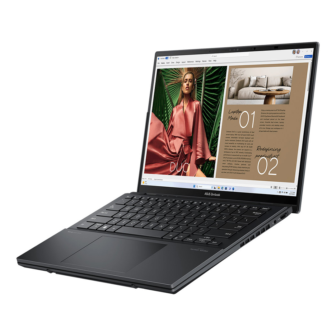 لپ تاپ ایسوس Zenbook DUO UX8406MA نمایشگر ۱۴ اینچی، پردازنده Core Ultra 7-155H، گرافیک اینتل Arc، رم ۱۶ گیگابایت، حافظه یک ترابایت SSD تصویر چهارم