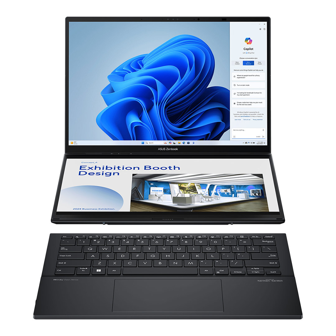لپ تاپ ایسوس Zenbook DUO UX8406MA نمایشگر ۱۴ اینچی، پردازنده Core Ultra 7-155H، گرافیک اینتل Arc، رم ۱۶ گیگابایت، حافظه یک ترابایت SSD تصویر ششم