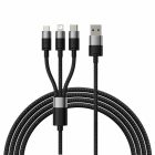 کابل USB Type-A به microUSB، لایتنینگ و USB Type-C بیسوس StarSpeed طول ۱٫۲ متر