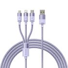 کابل USB Type-A به microUSB، لایتنینگ و USB Type-C بیسوس StarSpeed طول ۱٫۲ متر تصویر اول