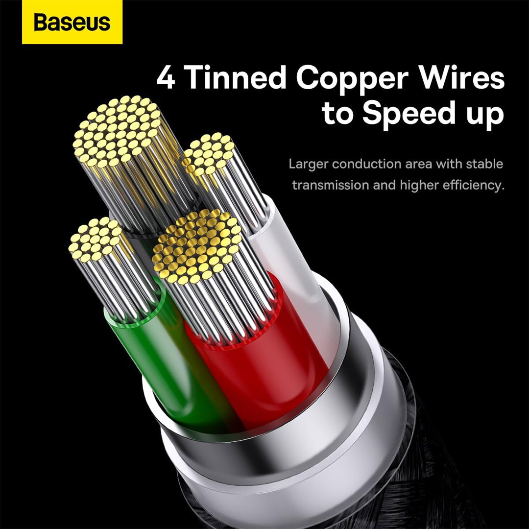 کابل USB Type-A به microUSB، لایتنینگ و USB Type-C بیسوس StarSpeed طول ۱٫۲ متر تصویر چهارم