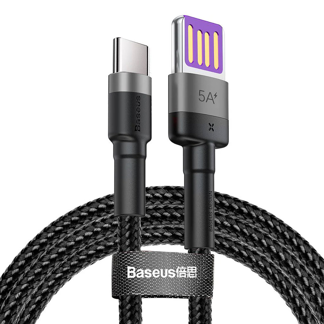 کابل USB Type-A به USB Type-C بیسوس Cafule HW طول ۱ متر تصویر اول