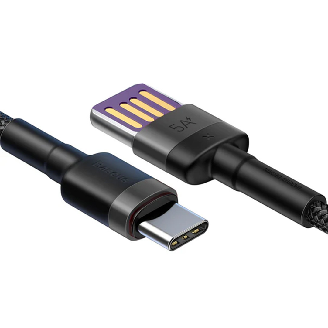 کابل USB Type-A به USB Type-C بیسوس Cafule HW طول ۱ متر تصویر سوم