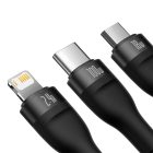 کابل USB Type-C به microUSB، لایتنیگ و USB Type-C بیسوس Flash Series II طول ۱٫۵ متر تصویر سوم