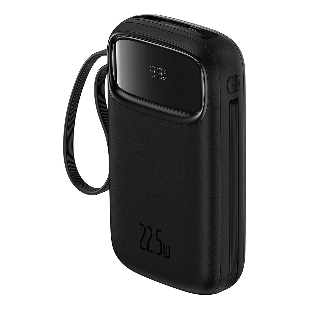 پاوربانک بیسوس QPow2 Dual Cable ظرفیت 10000 میلی‌ آمپر ساعت با توان ۲۲٫۵ وات تصویر پنجم