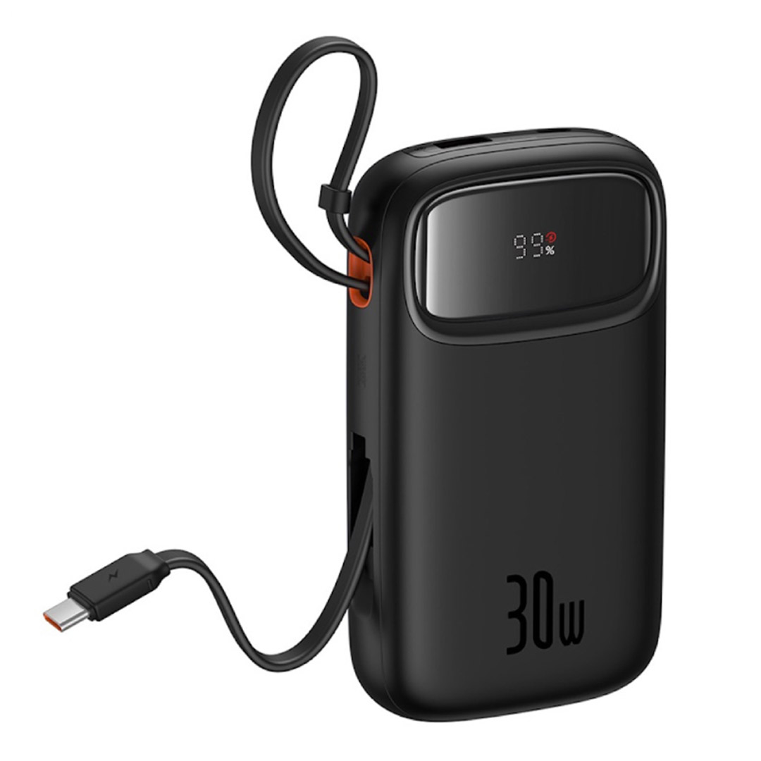 پاوربانک بیسوس QPow2 Dual Cable ظرفیت 20000 میلی‌ آمپر ساعت با توان ۳۰ وات تصویر اول