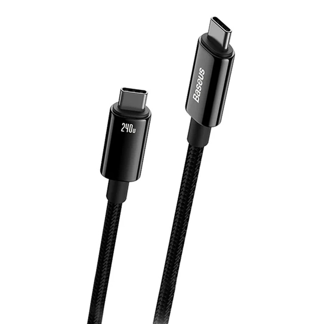 کابل USB Type-C به USB Type-C بیسوس Tungsten Gold طول ۱ متر تصویر دوم