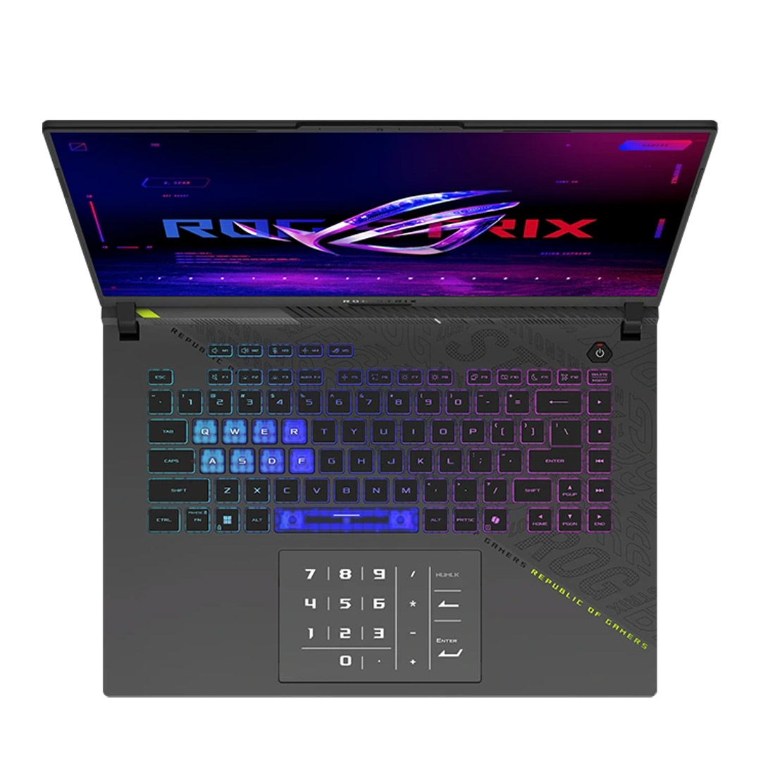 لپ تاپ ایسوس ROG Strix G16 G614FR نمایشگر ۱۶ اینچی، پردازنده Ryzen 9 9955HX، گرافیک ۱۲ گیگابایت RTX 5070، رم ۳۲ گیگابایت، حافظه یک ترابایت SSD تصویر سوم