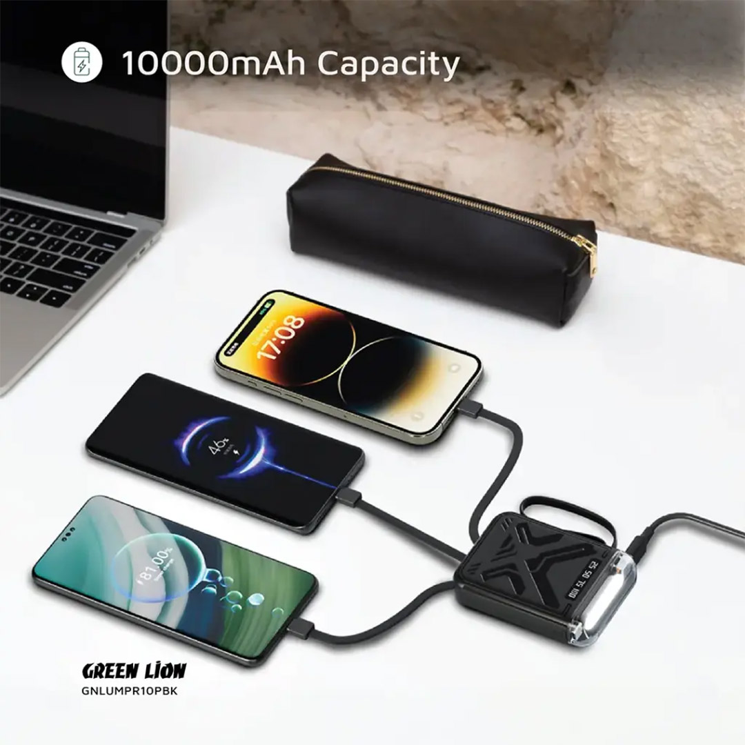 پاوربانک گرین لاین Luma Pro ظرفیت 10000 میلی‌ آمپر ساعت با توان ۱۰٫۵ وات تصویر پنجم